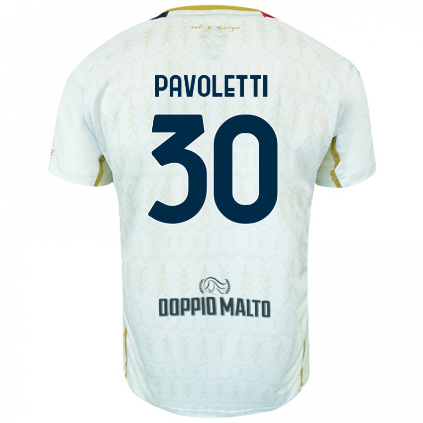 Bambino Maglia Leonardo Pavoletti #30 Bianco Kit Gara Away 2024/25 Maglietta