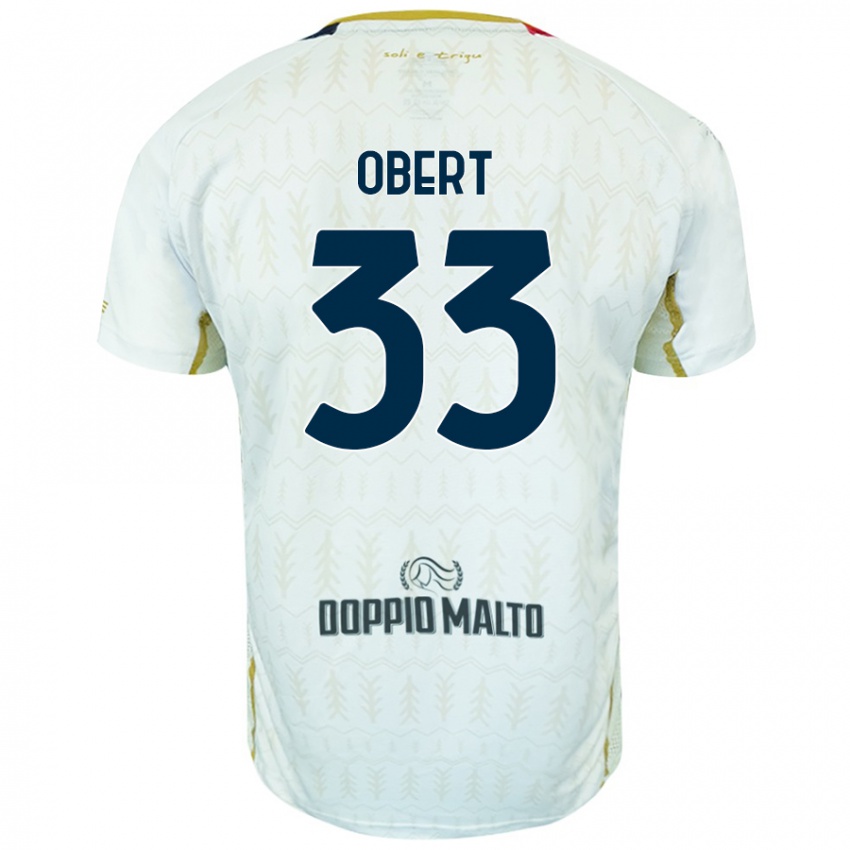 Bambino Maglia Adam Obert #33 Bianco Kit Gara Away 2024/25 Maglietta