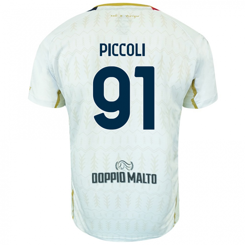 Bambino Maglia Roberto Piccoli #91 Bianco Kit Gara Away 2024/25 Maglietta