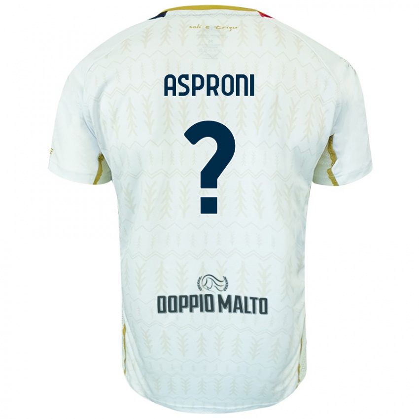 Bambino Maglia Luca Asproni #0 Bianco Kit Gara Away 2024/25 Maglietta