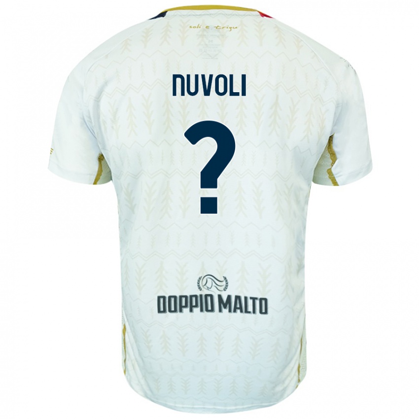 Bambino Maglia Matteo Nuvoli #0 Bianco Kit Gara Away 2024/25 Maglietta