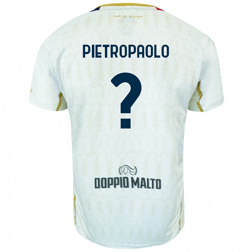 Bambino Maglia Mario Pietropaolo #0 Bianco Kit Gara Away 2024/25 Maglietta