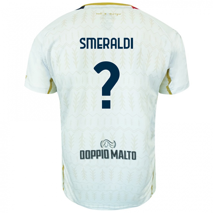 Bambino Maglia Andrea Smeraldi #0 Bianco Kit Gara Away 2024/25 Maglietta