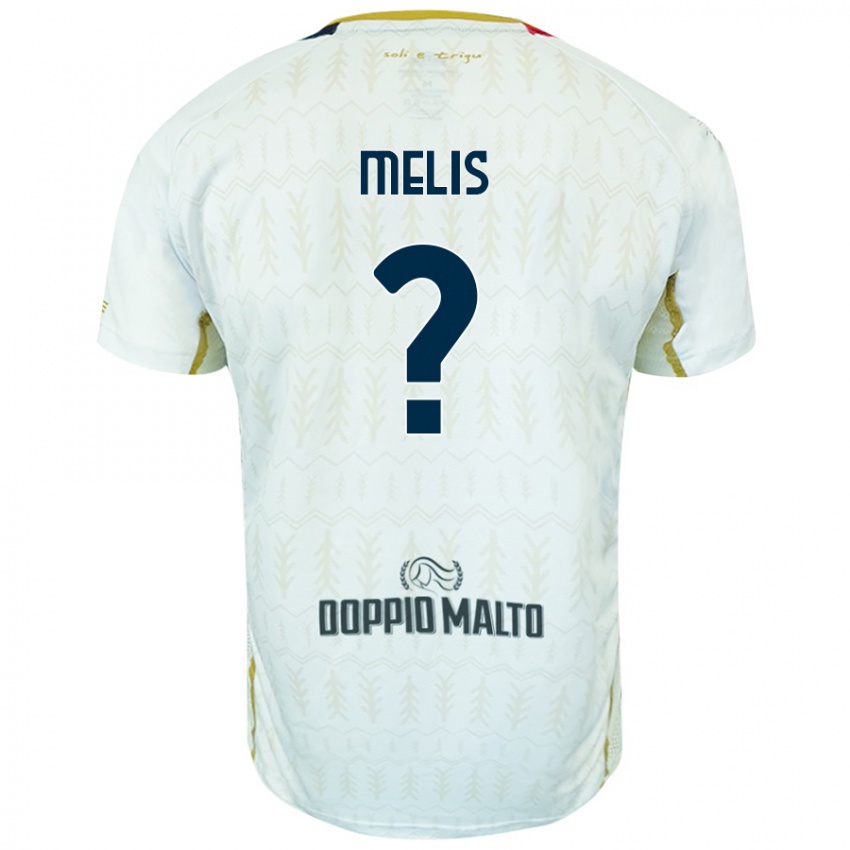 Bambino Maglia Gabriele Melis #0 Bianco Kit Gara Away 2024/25 Maglietta