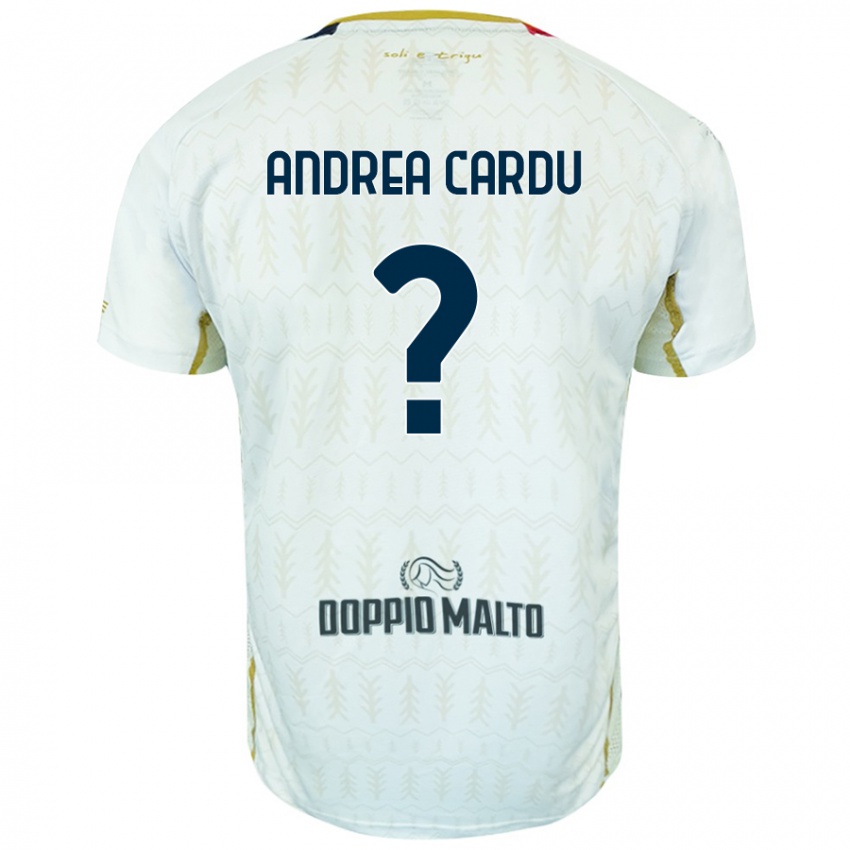 Bambino Maglia Gian Andrea Cardu #0 Bianco Kit Gara Away 2024/25 Maglietta