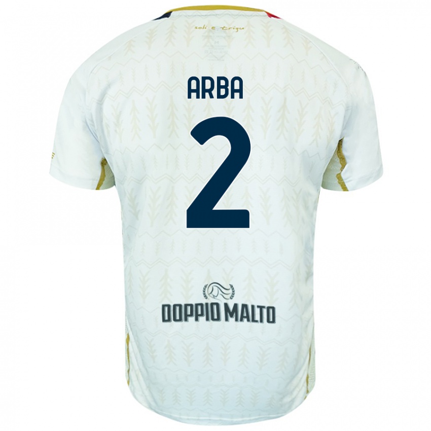 Bambino Maglia Federico Arba #2 Bianco Kit Gara Away 2024/25 Maglietta