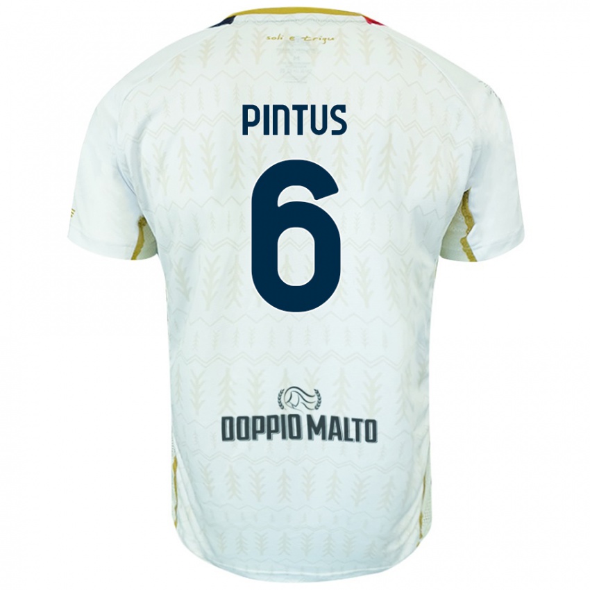 Bambino Maglia Nicola Pintus #6 Bianco Kit Gara Away 2024/25 Maglietta