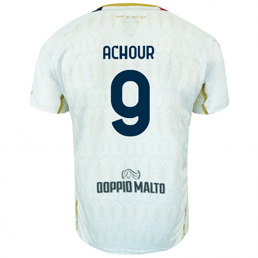 Bambino Maglia Sofiane Achour #9 Bianco Kit Gara Away 2024/25 Maglietta