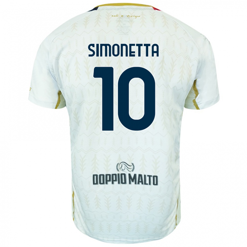 Bambino Maglia Jacopo Simonetta #10 Bianco Kit Gara Away 2024/25 Maglietta