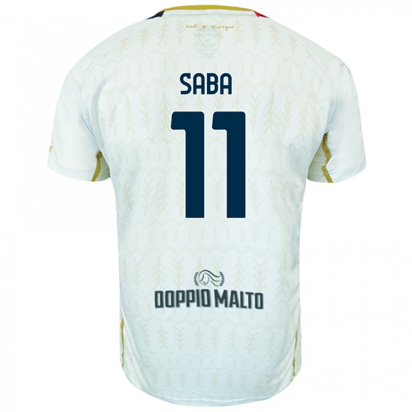 Bambino Maglia Alessio Saba #11 Bianco Kit Gara Away 2024/25 Maglietta