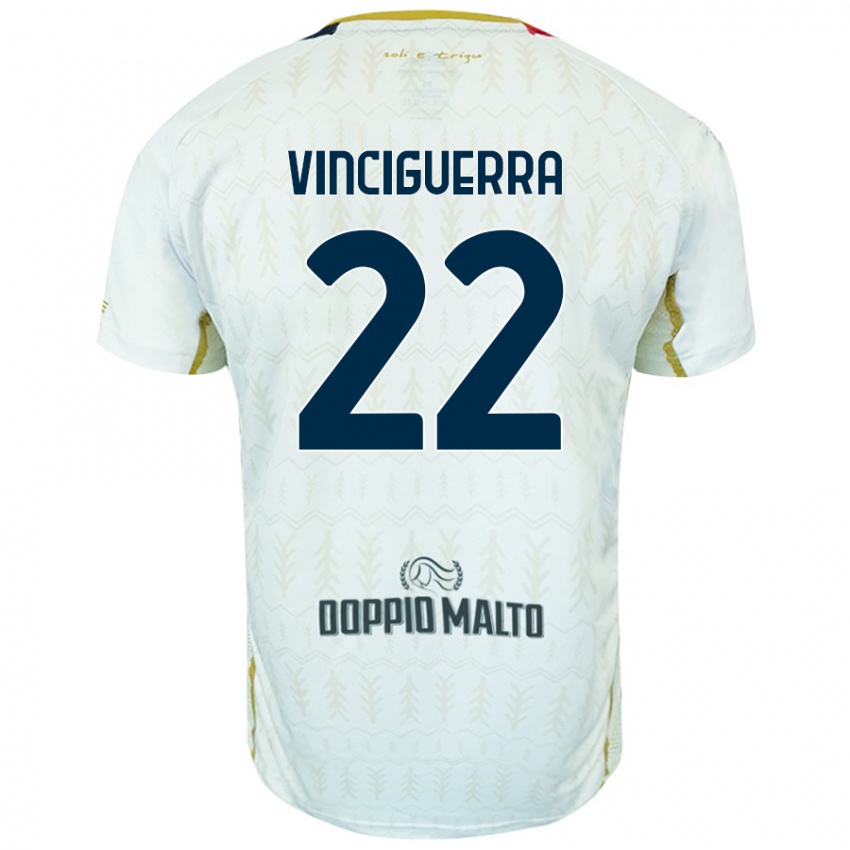 Bambino Maglia Alessandro Vinciguerra #22 Bianco Kit Gara Away 2024/25 Maglietta