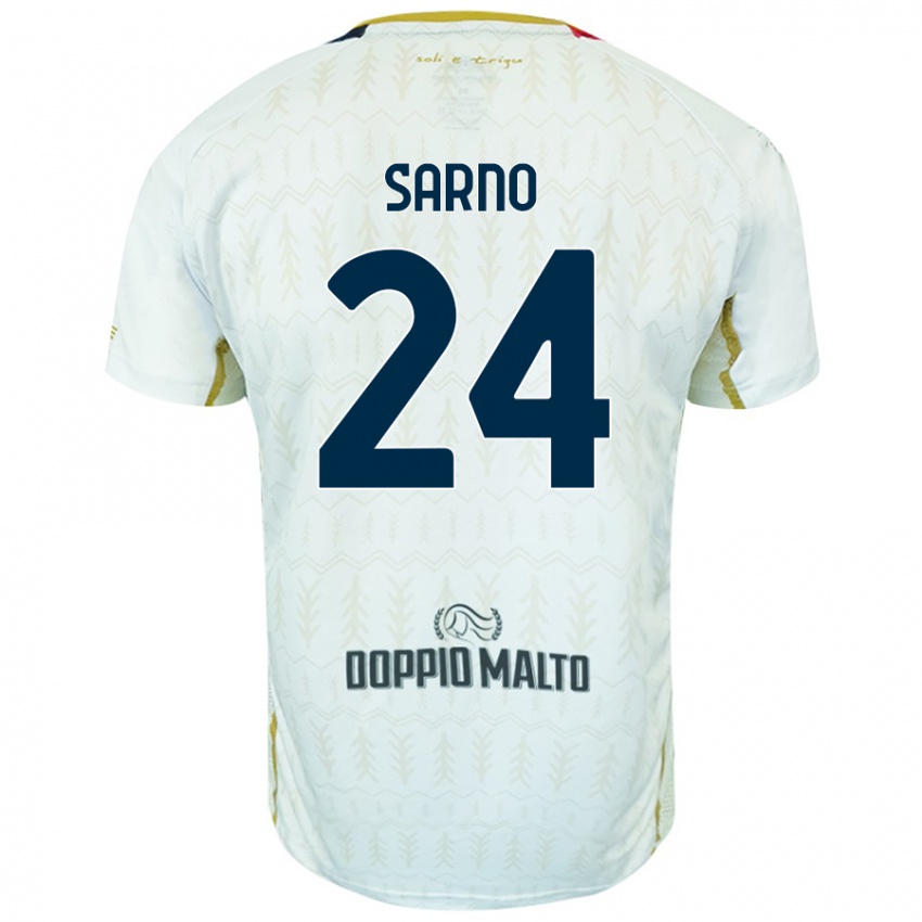 Bambino Maglia Vincenzo Sarno #24 Bianco Kit Gara Away 2024/25 Maglietta