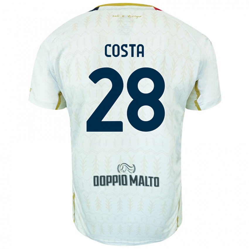 Bambino Maglia Luca Costa #28 Bianco Kit Gara Away 2024/25 Maglietta