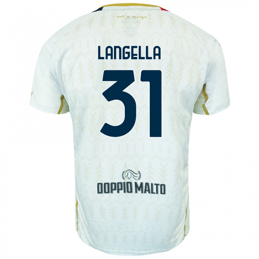 Bambino Maglia Matteo Langella #31 Bianco Kit Gara Away 2024/25 Maglietta