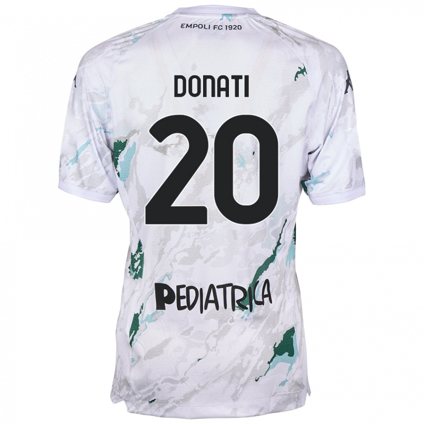 Bambino Maglia Francesco Donati #20 Grigio Kit Gara Away 2024/25 Maglietta