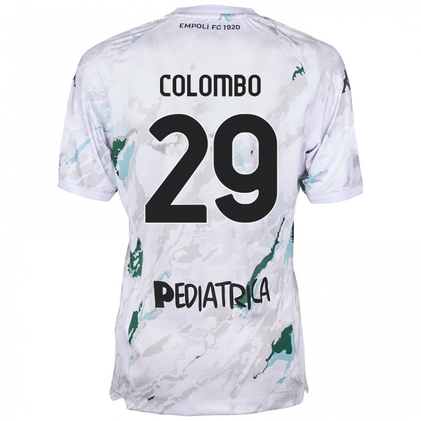 Bambino Maglia Lorenzo Colombo #29 Grigio Kit Gara Away 2024/25 Maglietta