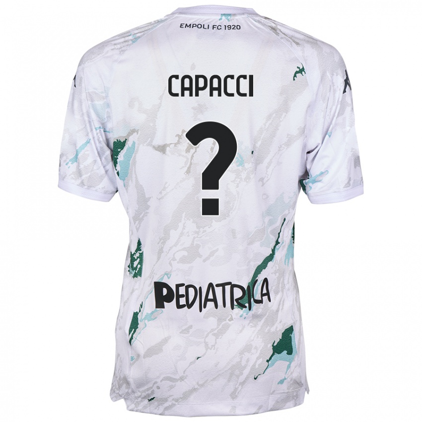 Bambino Maglia Edoardo Capacci #0 Grigio Kit Gara Away 2024/25 Maglietta