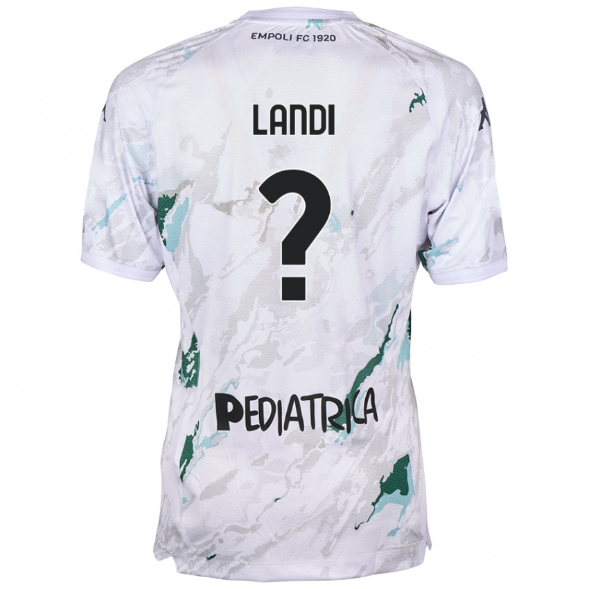 Bambino Maglia Jacopo Landi #0 Grigio Kit Gara Away 2024/25 Maglietta