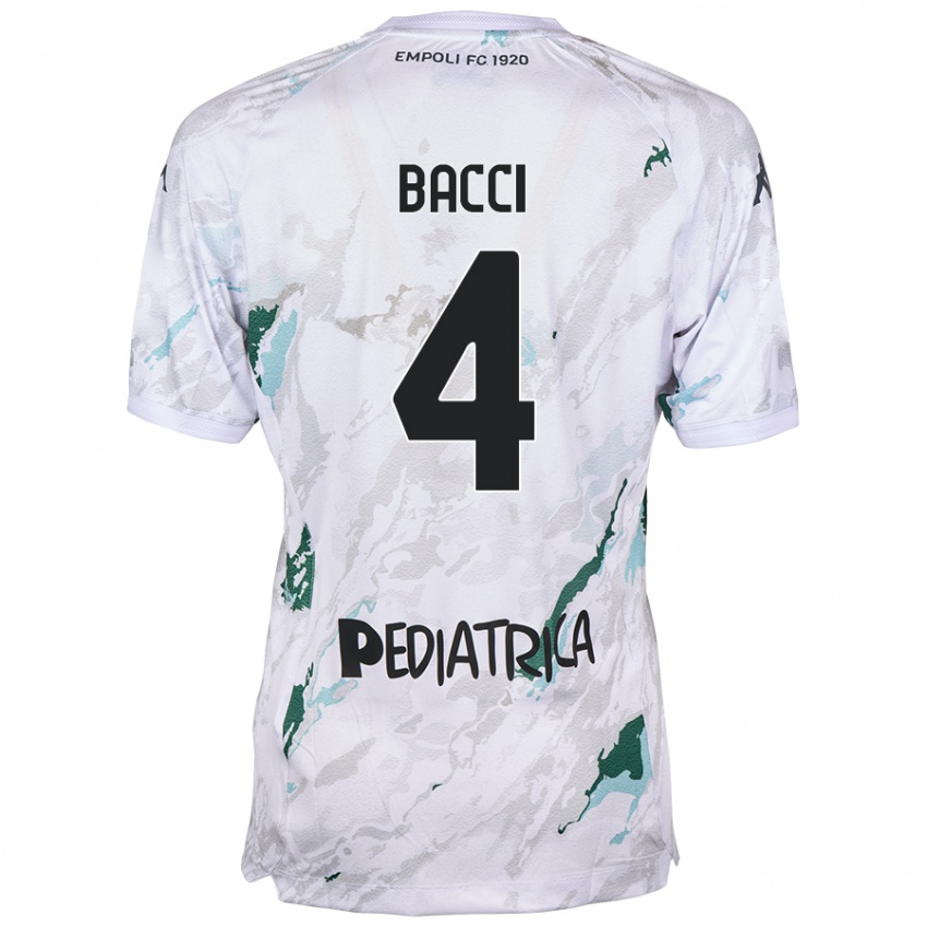 Bambino Maglia Jacopo Bacci #4 Grigio Kit Gara Away 2024/25 Maglietta