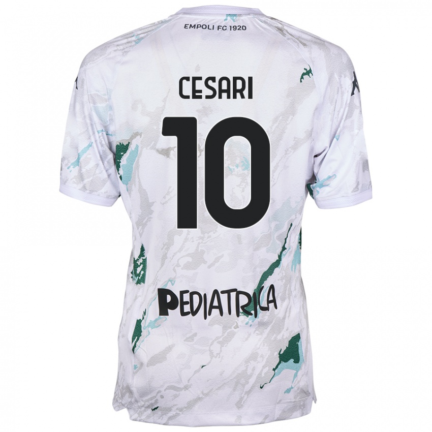 Bambino Maglia Manuel Cesari #10 Grigio Kit Gara Away 2024/25 Maglietta