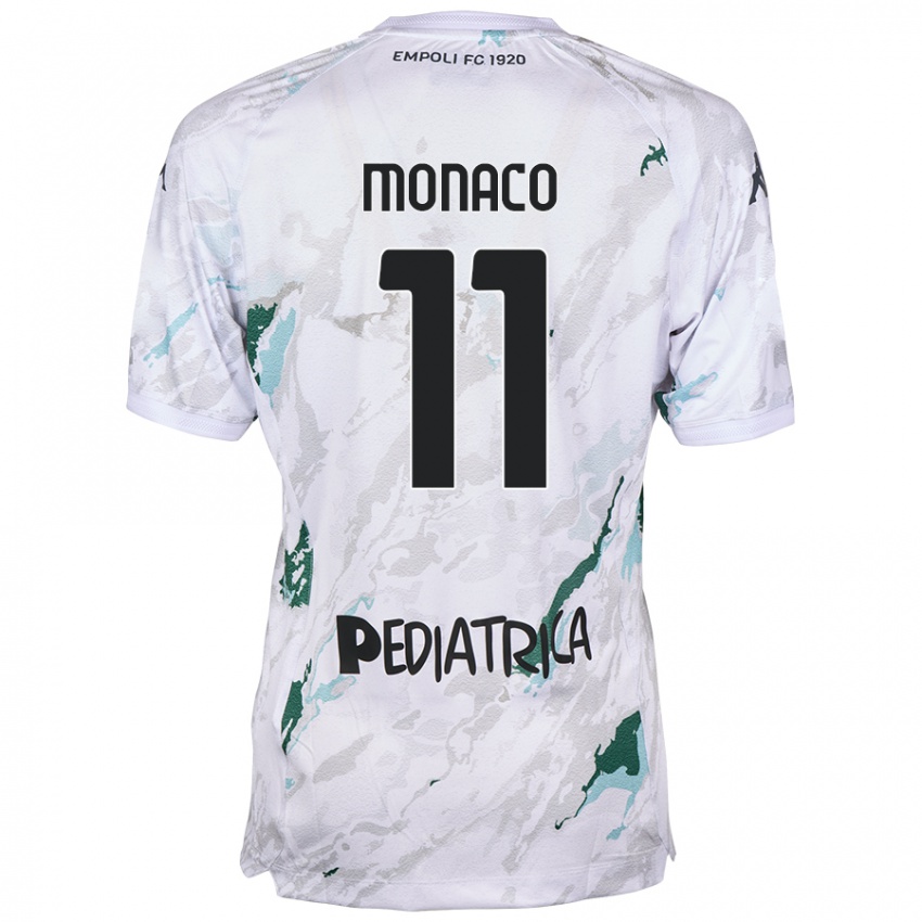 Bambino Maglia Salvatore Monaco #11 Grigio Kit Gara Away 2024/25 Maglietta