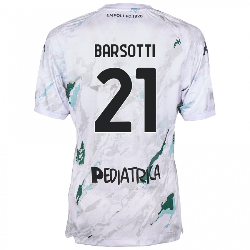 Bambino Maglia Leonardo Barsotti #21 Grigio Kit Gara Away 2024/25 Maglietta