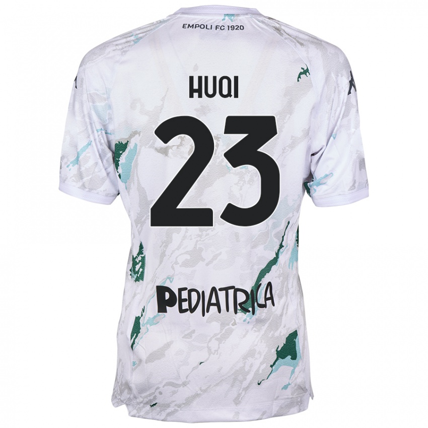 Bambino Maglia Mattia Huqi #23 Grigio Kit Gara Away 2024/25 Maglietta