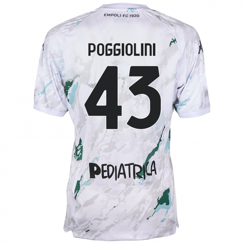 Bambino Maglia Duccio Poggiolini #43 Grigio Kit Gara Away 2024/25 Maglietta