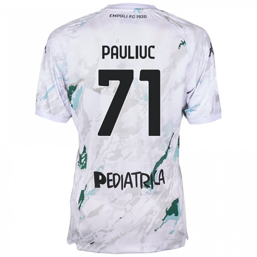 Bambino Maglia Nicolò Pauliuc #71 Grigio Kit Gara Away 2024/25 Maglietta