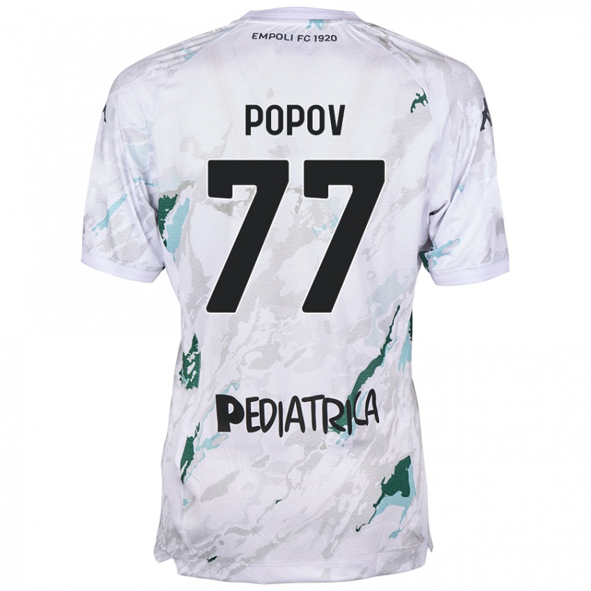 Bambino Maglia Bogdan Popov #77 Grigio Kit Gara Away 2024/25 Maglietta