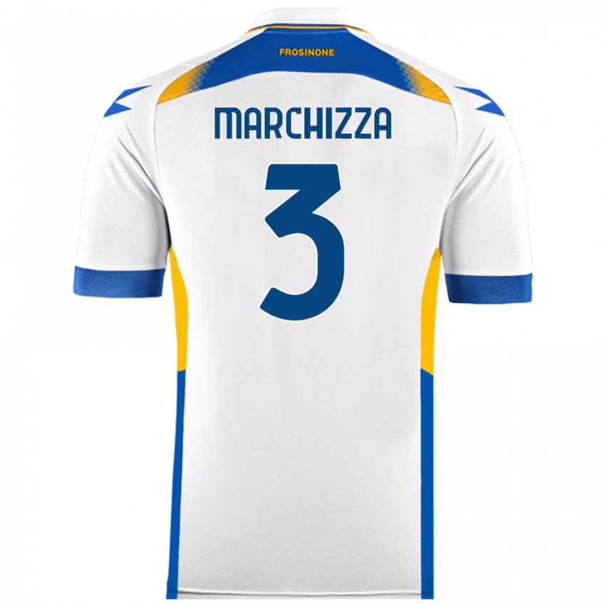 Bambino Maglia Riccardo Marchizza #3 Bianco Kit Gara Away 2024/25 Maglietta