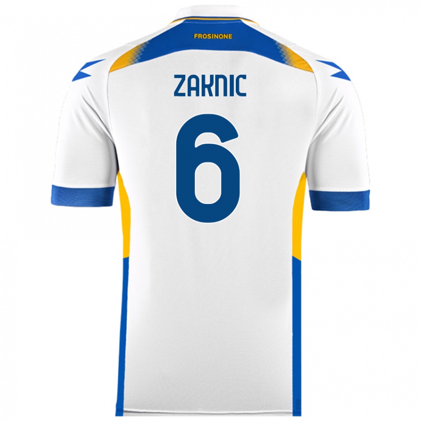 Bambino Maglia Lazar Zaknic #6 Bianco Kit Gara Away 2024/25 Maglietta