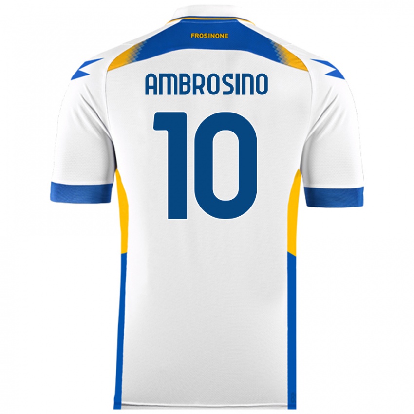 Bambino Maglia Giuseppe Ambrosino #10 Bianco Kit Gara Away 2024/25 Maglietta