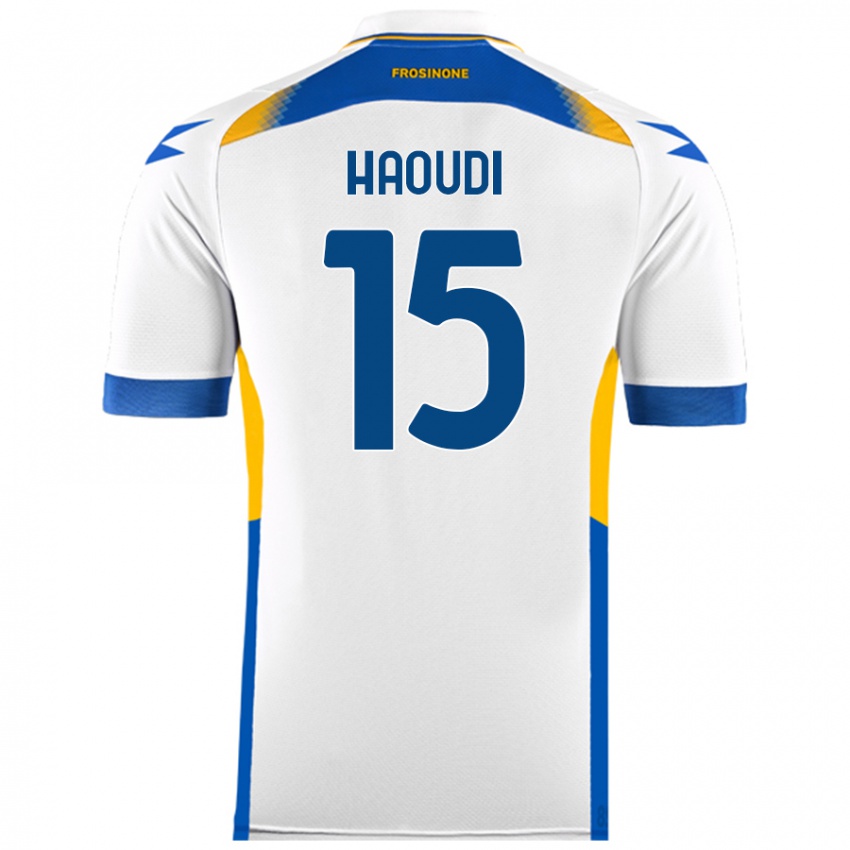 Bambino Maglia Hamza Haoudi #15 Bianco Kit Gara Away 2024/25 Maglietta