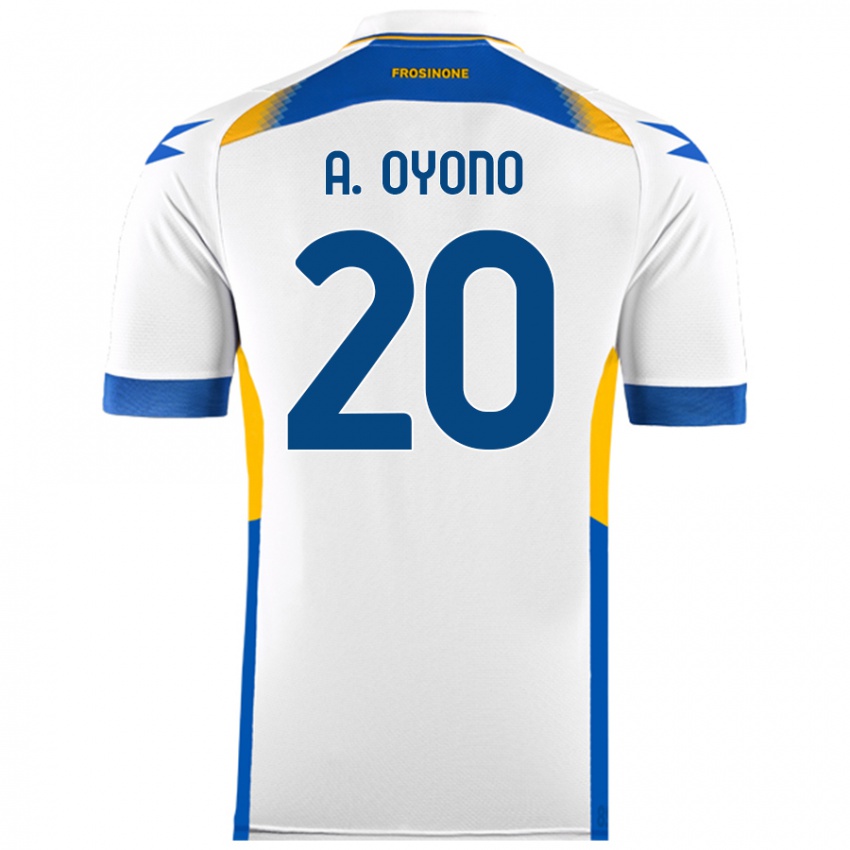 Bambino Maglia Anthony Oyono #20 Bianco Kit Gara Away 2024/25 Maglietta