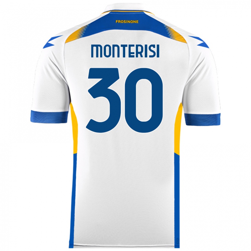 Bambino Maglia Ilario Monterisi #30 Bianco Kit Gara Away 2024/25 Maglietta