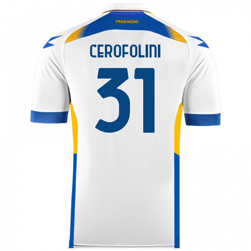 Bambino Maglia Michele Cerofolini #31 Bianco Kit Gara Away 2024/25 Maglietta