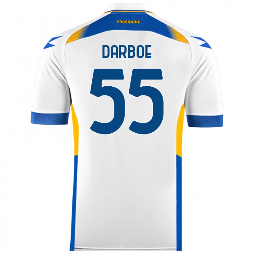 Bambino Maglia Ebrima Darboe #55 Bianco Kit Gara Away 2024/25 Maglietta