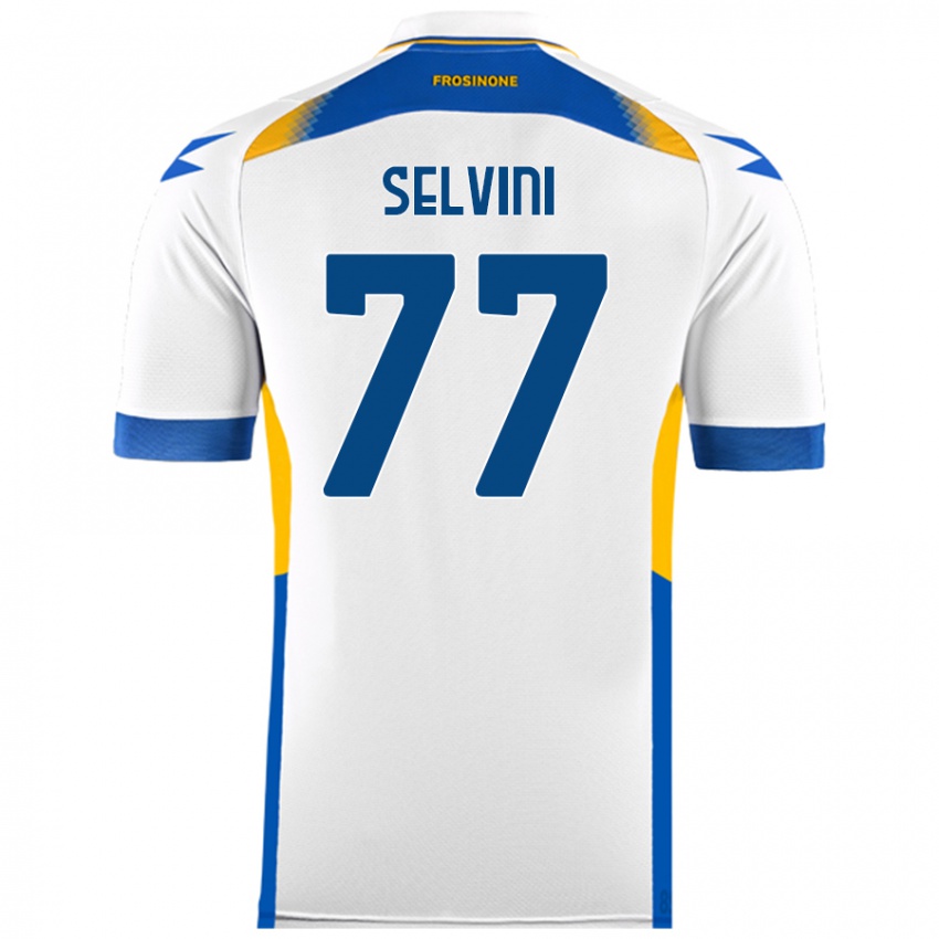 Bambino Maglia Alessandro Selvini #77 Bianco Kit Gara Away 2024/25 Maglietta