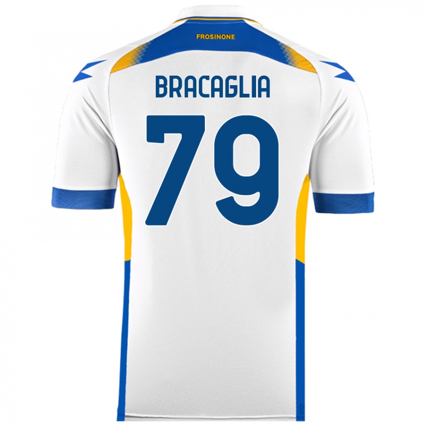 Bambino Maglia Gabriele Bracaglia #79 Bianco Kit Gara Away 2024/25 Maglietta