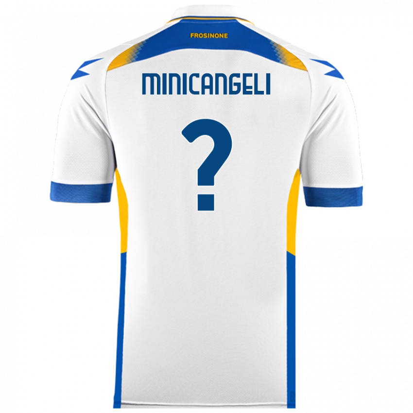 Bambino Maglia Francesco Minicangeli #0 Bianco Kit Gara Away 2024/25 Maglietta