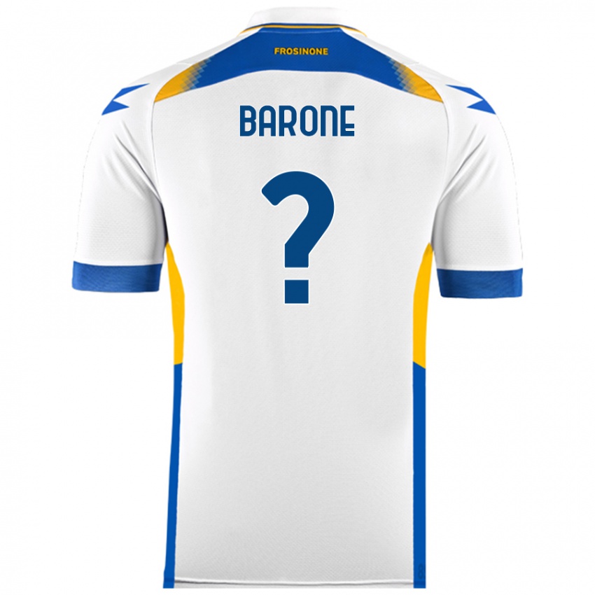 Bambino Maglia Filippo Barone #0 Bianco Kit Gara Away 2024/25 Maglietta