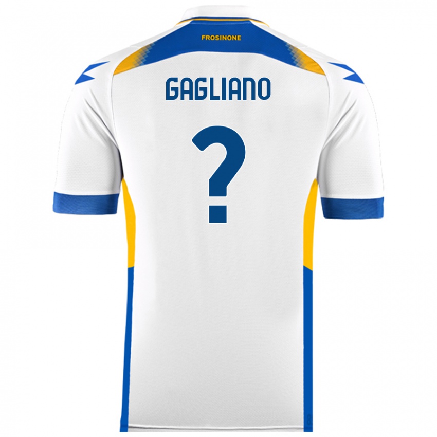 Bambino Maglia Mattia Gagliano #0 Bianco Kit Gara Away 2024/25 Maglietta