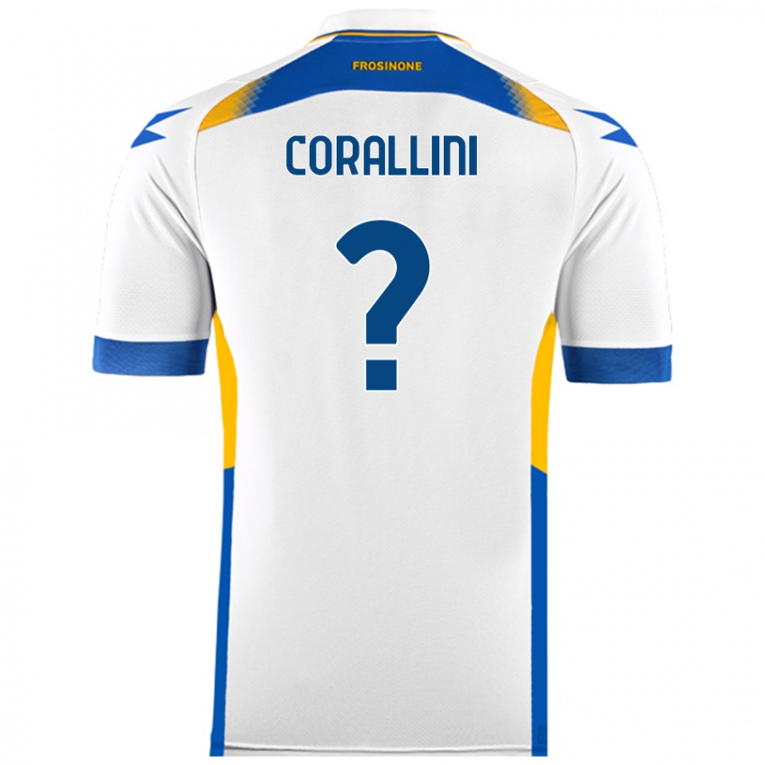 Bambino Maglia Riccardo Corallini #0 Bianco Kit Gara Away 2024/25 Maglietta