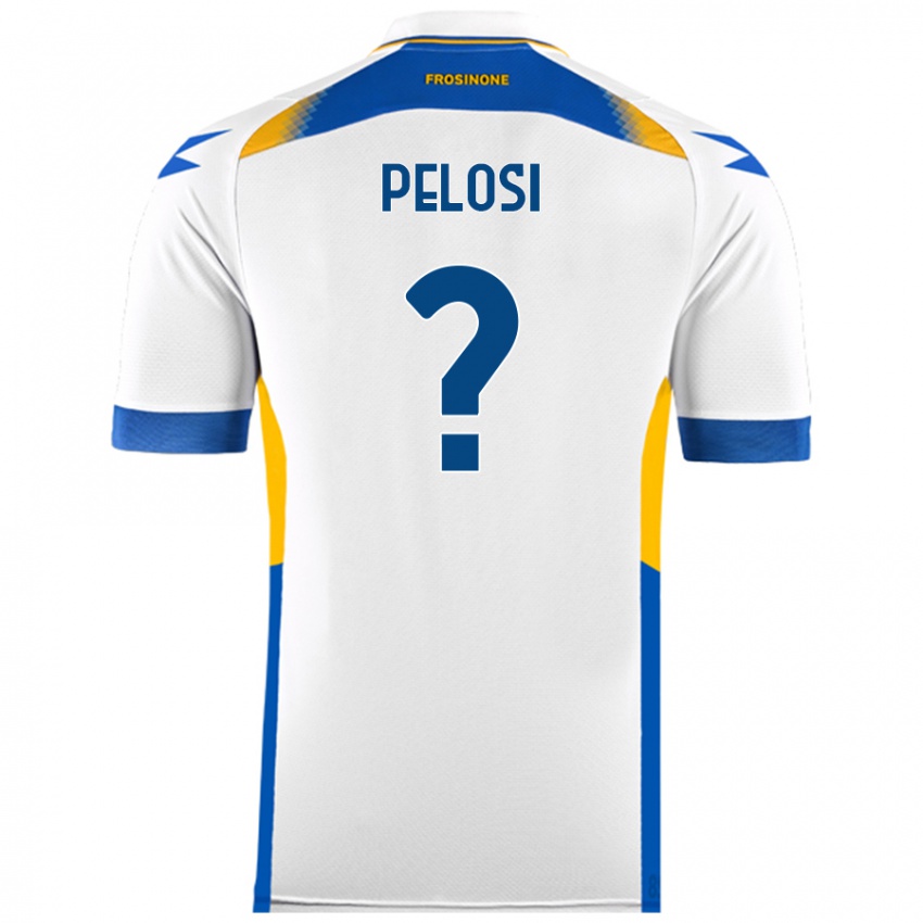 Bambino Maglia Dario Pelosi #0 Bianco Kit Gara Away 2024/25 Maglietta