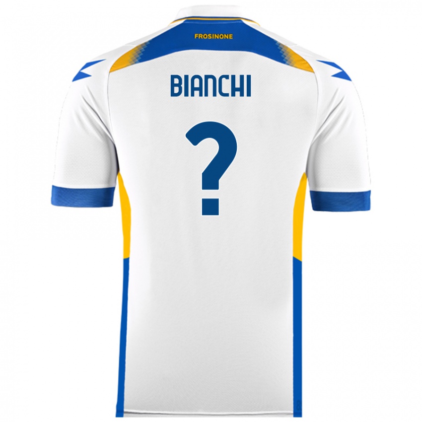 Bambino Maglia Cristian Bianchi #0 Bianco Kit Gara Away 2024/25 Maglietta