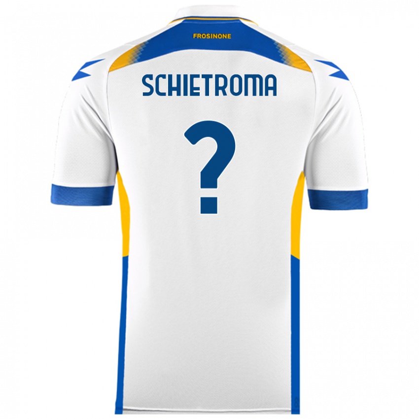 Bambino Maglia Lorenzo Schietroma #0 Bianco Kit Gara Away 2024/25 Maglietta