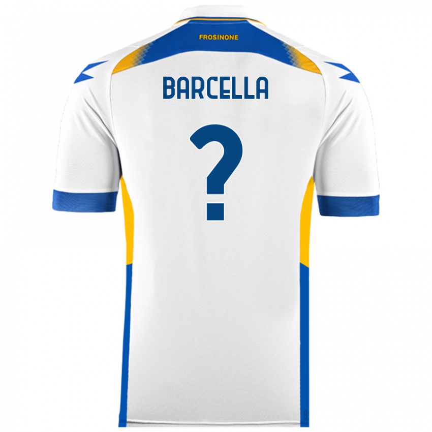 Bambino Maglia Kevin Barcella #0 Bianco Kit Gara Away 2024/25 Maglietta