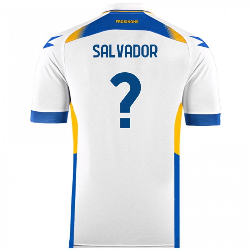 Bambino Maglia Edoardo Salvador #0 Bianco Kit Gara Away 2024/25 Maglietta