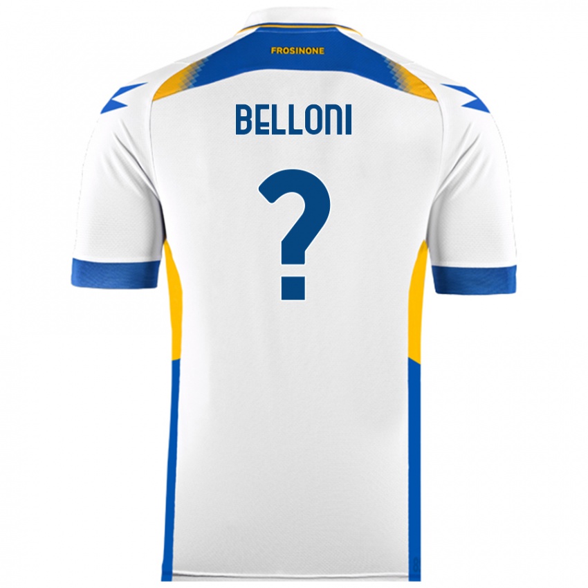 Bambino Maglia Nicholas Belloni #0 Bianco Kit Gara Away 2024/25 Maglietta